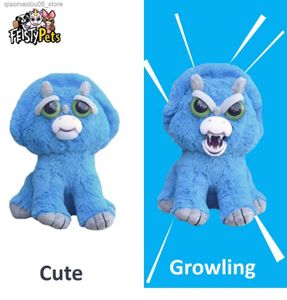 Muñecas de peluche Juguetes para mascotas atractivos rellenos con muñecos de animales enojados como regalos dragones triangulares azules Q240227
