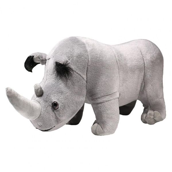 Poupées en peluche simulées rhinocéros pleine touche Zoo Animal décorer Kawaii rhinocéros jouet année cadeau d'anniversaire pour les enfants 230711