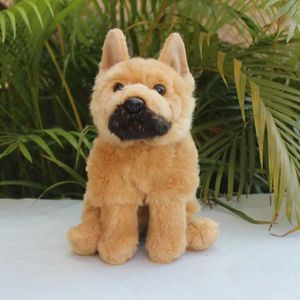 Plush -poppen gesimuleerd Wolf Dog Doll Duitse Shepherd Dog Dog Black Backed Sheep Dog Plush Toy Animal Simulation Fill Doll Gift J240410