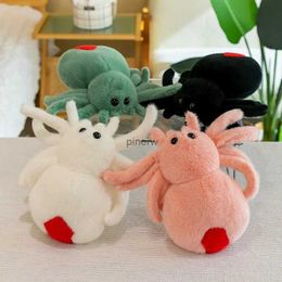 Poupées en peluche, Simulation d'araignée noire et blanche, poupée d'araignée sauteuse, animal de compagnie rampant, jouet en peluche de Reptile mignon, poupée Super mignonne