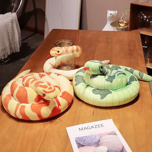 Poupées en peluche Simulation dessin animé Python jouets long oreiller peluche animal réaliste serpent géant Boa Halloween décor enfants garçons cadeaux drôles 231025