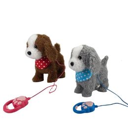 Pluche poppen Simulatie Elektronisch pluchen hondenspeelgoed Lopen Blaffen Zingen Muzikaal pluche Interactief speelgoed Schattige puppypop voor jongens Meisjes Cadeau 230922