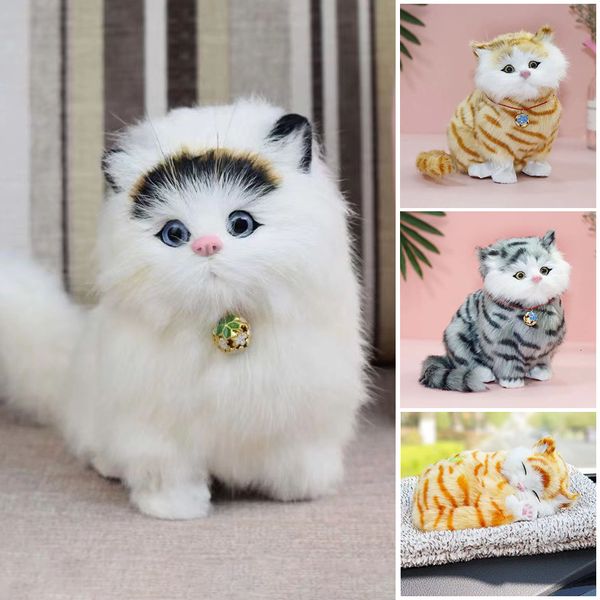 Muñecos de peluche Simulación Mini Gato Juguete Lindo Almohadilla de tela Gatos de peluche con sonido Niños Regalos de cumpleaños Imitación creativa Adornos de gato Decoración para el hogar 230821