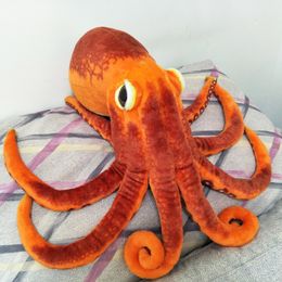 Pluche poppen simulatie oranje octopus baby kinderen kinderen gevuld pluche speelgoed voor verjaardagscadeau zeedieren 230421