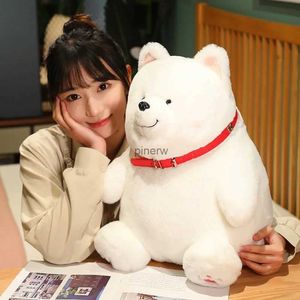 Poupées en peluche Simulation Samoyède en peluche mignon chien blanc potelé poupée animaux réalistes poupées Husky en peluche Kawaii jouet cadeaux d'anniversaire