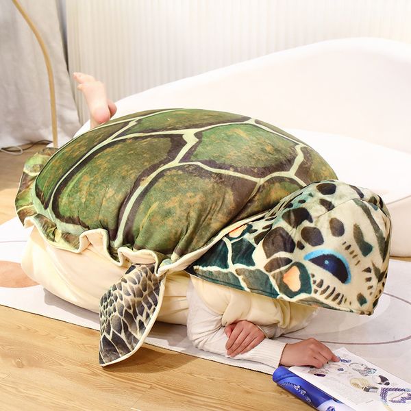 Poupées en peluche Simulation Tortue Shell Portable Jouet Rôle Jouer Décoration Tortues De Mer Oreiller Coussin Drôle Enfants s Cadeau 230705