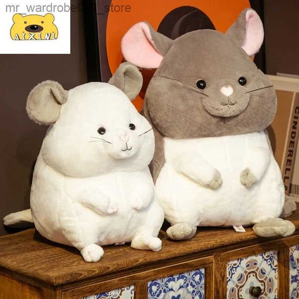 Muñecos de peluche sentado ratón hámster almohada lindo peluche chinchillas muñeca de peluche juguete suave animales de peluche mascota para niños Navidad linda almohada Q231215