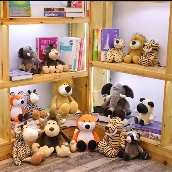 Muñecos de peluche Mundo animal suave Juguetes de peluche León Elefante Mapache Jirafa Bosque Animales Apaciguar Playmate Calm Doll Regalos de Navidad 220923