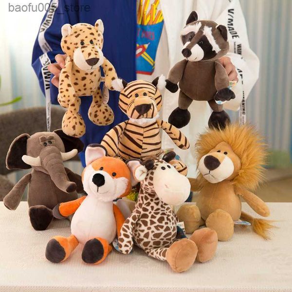 Poupées en peluche en coton PP doux, lavable en machine. Animaux de la Jungle poupée enfants cadeau Lion éléphant forêt Animal poupée Zoo animaux 25 cm Q230913