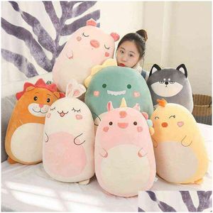 Poupées en peluche Squish Oreiller Jouet Animal Kawaii Dinosaure Lion Doux Grand Coussin En Peluche Cadeau De Saint Valentin Pour Enfants Fille Livraison Directe Jouets Dh2Am