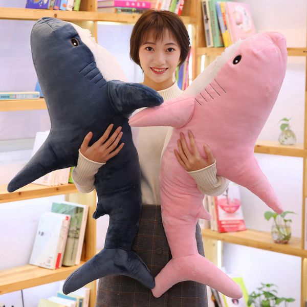 Poux en peluche super énorme jouet de requin doux en peluche en peluche à la lecture d'animaux pour cadeaux d'anniversaire Coussié