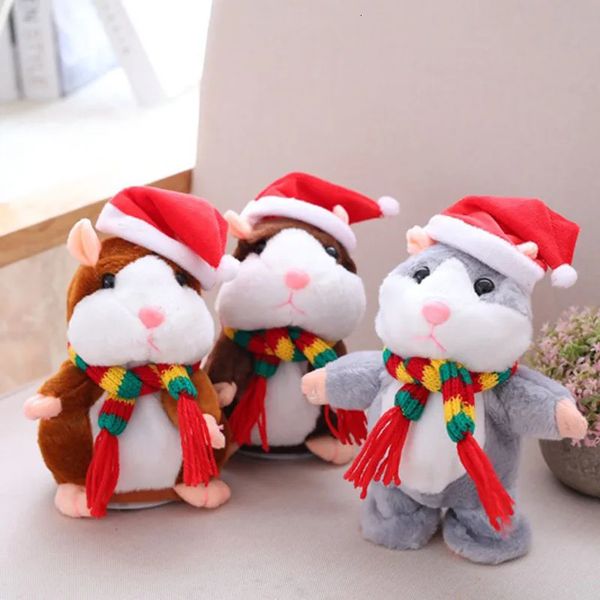 Poupées en peluche Hamster parlant, jouet, enregistrement vocal, remplissage répété d'animaux, cadeau de noël pour enfants, Kawaii, 231115