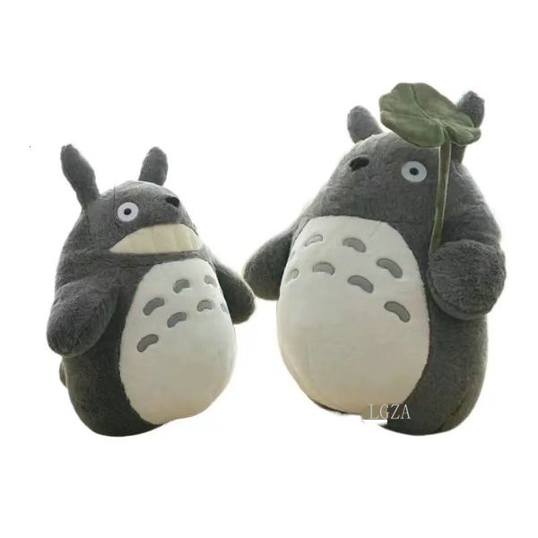 Muñecos de peluche Totoro Juguete de peluche Lindo gato de peluche Figura de anime japonés Muñeca Totoro de peluche con hoja de loto Juguete para niños Cumpleaños Regalo de Navidad 230629