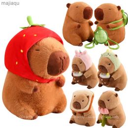 Poux Polls Turtle Sac à dos capibara Strawberry Chatle Capybara Simulation en peluche Animaux en peluche