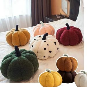 Muñecas de peluche Color vintage Calabaza en forma de almohada Plushie Estilo nórdico Decoración de la habitación Punto Punto Sofá Sala de estar Cama Cojín 231218