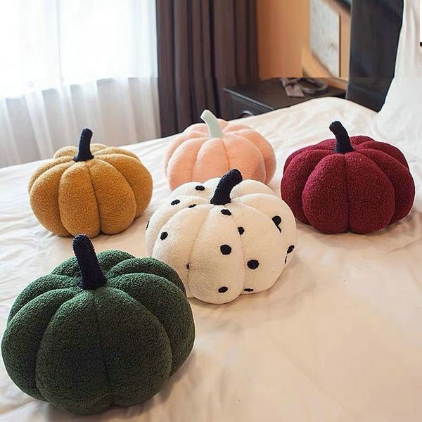 Muñecos de peluche, almohada de felpa con forma de calabaza de Color Vintage, decoración de habitación de estilo nórdico, sofá de punto, cojín para cama de salón 230603