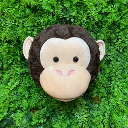 Pluche Poppen MUUR 3D Ins stijl Aap hoofd wanddecoratie knuffels levensechte reallife aap voor kinderkamer bos Zoo beer kat 230707