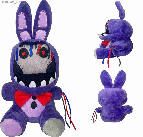 Poupées en peluche Jouets en peluche de lapin violet flétri 7 pouces FNAF Violation de sécurité Bonnie Poupée à collectionner Cauchemar Freddy Jouets en peluche pour les fans d'enfants Q230913