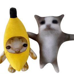 20-30 cm banane chat qui pleure visage faisant mignon drôle heureux animaux en peluche jouet doux 231016