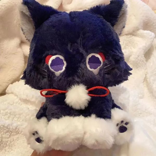 Anime Genshin Impact Scaramouche chat poupée mignonne 23cm errant animal de compagnie Cosplay oreiller en peluche jouet cadeau d'anniversaire 231016