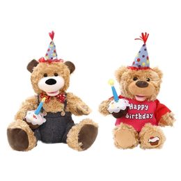 Muñecos de peluche Y55B mainan boneka hewan musik beruang elektronik menyanyi dan ayun hadiah ulang tahun untuk teman bayi anak perempuan laki laki 230905