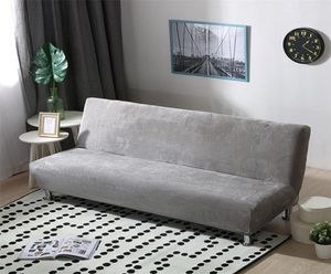 Housse de canapé-lit pliable sans bras en tissu peluche Housse de siège pliante Housses plus épaisses Protecteur de canapé de banc Housse de futon élastique hiver 205758933