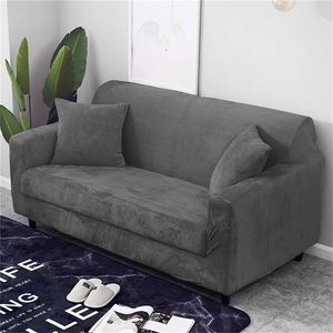 Pluche stof sofa cover universele handdoek s voor woonkamer Cubre Couch L-vorm Loveseat 1/2/3/4-zits 211116