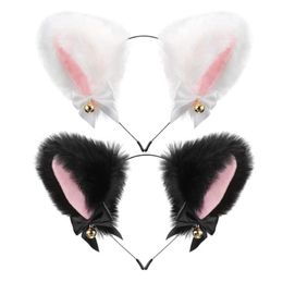 Bandeau oreilles de chat en peluche avec cloches de ruban, accessoires de Costume de Cosplay d'halloween, Anime Lolita Girl Party, couvre-chef fo8789993