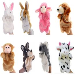 Marionetas de mano de peluche, juguetes de animales de peluche para juego de simulación imaginativo, medias para contar cuentos, conejito, perro, leche, vaca, Koala, mono, oveja