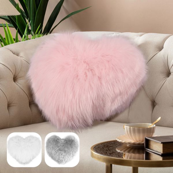 Oreiller en peluche en forme de cœur, doux et moelleux, décoratif, mignon, coussin de dos en forme de cœur, pour chambre à coucher, canapé, décoration, cadeau 240111