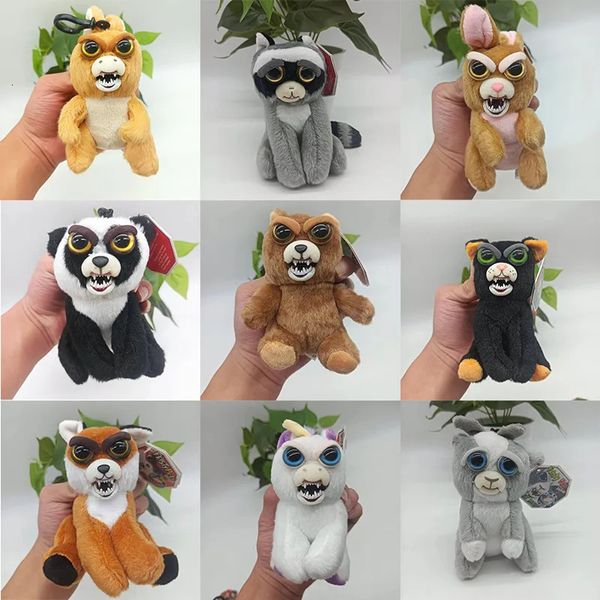 Llaveros de peluche 10 cm Mascotas Juguete de peluche Cara divertida que cambia Muñeco de peluche suave para niños Snow Leopard Felpa Unicornio Colección DOOFUS Animal Doll 230927