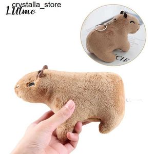 Plush Keychains 12 cm gesimuleerde Capybara pluche speelgoed gevulde dierensleutelhanger zachte donzige capybara -poppenzak autosleutel hanger Accessoriess2452804 S2452909