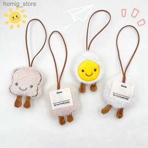 Keychains en peluche 1pcs 9cm nom mignon tag tag de poupée en peluche pain animal peluche pendante enfant nom de sac à dos name d'autocollant tag pour gamin y240415