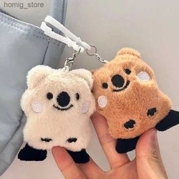 Plush Keychains 1 stcs schattige pluche koala sleutelhanger speelgoed knuffel dier koala pop speelgoed imitatie konijn bont pluizige rugzak tas hanger meisje geschenken y240415