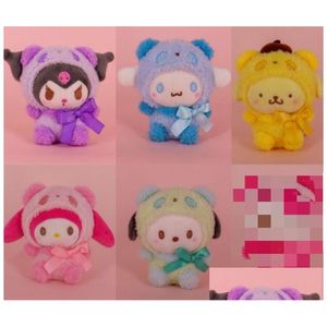 Porte-clés en peluche 6 couleurs 10 cm, jouet japonais créatif, dessin animé mignon transformé Panda Kuromi mélodie Yugug poupée pendentif livraison directe jouets Dhoyv