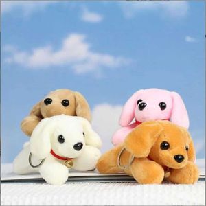 Plush Keychains ongeveer 10 cm in 4 kleuren.Klein formaat schattig en donzige hond pluche speelgoedmeisje sleutelhanger cadeau gevulde pop kerstcadeau s2452803