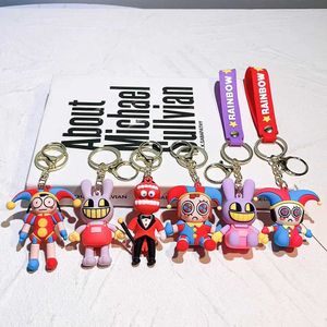 Keychains en peluche anime L'incroyable Circus numériques Keychains Cartoon Figure Dolls Sac Pendant bijoux Trinket Car Key Ring Key Chain Chain Holiday Gifts T240506