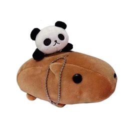 Pluche sleutelhangers Capybara Kapibarasan met Panda Pluche sleutelhanger Trekkoord speelgoed Kawaii Leuke sleutelhangers Balketting sleutelhanger Klein cadeau 230921