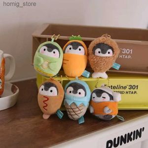 Plush Keychains Cartoon Penguin Doll Keychain Cute Girls Backpack Keyring Kawaii Plush Doll CAR Keychain voor kinderen cadeau vrouwen sleutelhanger groothandel Y240415