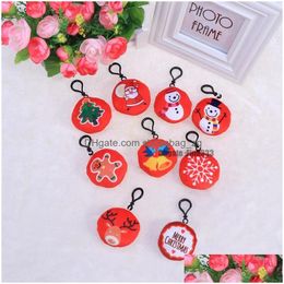 Plush Keychains Christmas P Xmas Tree Hangers Key Rings hangende decoraties Charms ornamenten feest cadeau drop levering speelgoed geschenken stuf dhoyj