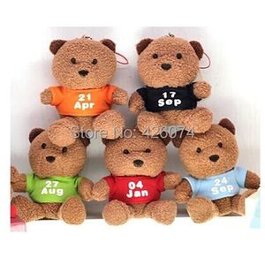 Pluche sleutelhangers Leuke 365 dagen beer van kleur Teddybeer Pluche sleutelhanger voor meisjes Jongens Kinderen Knuffels Kinderen Verjaardagscadeaus 230921