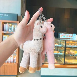 Peluche porte-clés mignon alpaga poupée petit cadeau sac pendentif clé de voiture en gros