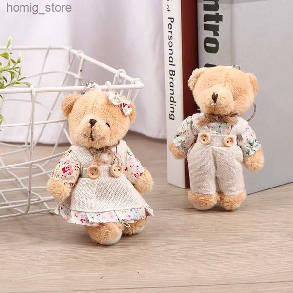 Keeschaines en peluche mignon lin en peluche en peluche porte-clés femme couple couple style country lapin keille sur sac de la voiture pênette femelle jouet jouet girls girls gift y240415