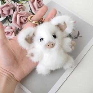 Porte-clés en peluche mignon fourrure de vison cochon sac pendentif chaîne de téléphone portable en peluche jouet tirelire poupée porte-clés voiture cadeau 230613