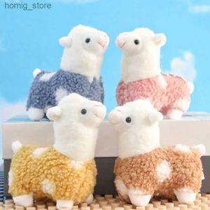 Plush Keychains schattige schapen dieren poppen sleutelhanger pop nieuwe mooie alpaca pluche speelgoed Japanse alpaca zacht gevulde kawaii sleutelhangers y240415