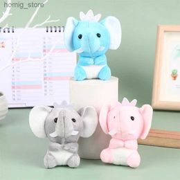 Keychains en peluche Elephant Plux Toy Cartoon Animal Pendant Poupée en peluche Soft Poupée sac à dos Sac de voiture clé décor de sonnerie Kid Gift Y240415