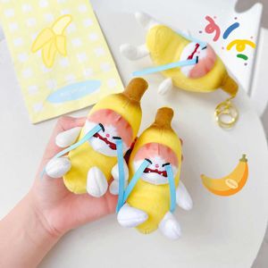 Plush Keychains Fun Crying Banana Cat Plush Doll Keychain Hanger Ins Small Fresh en Cute Banana Cat Plush vulling speelgoed Childrens Gift S2452909