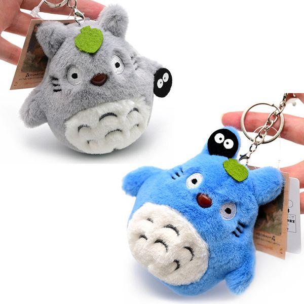 Llaveros de peluche de alta calidad 10 unids / lote Totoro Llavero Colgantes 10 cm Mi vecino Totoro Miyazaki Hayao Totoro con polvo de hadas Peluche de juguete 230922