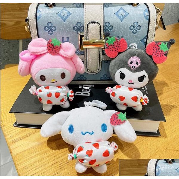 Llaveros de peluche Ins Lindo Cinnamoroll Kuromi P Llavero Joyería Mochila Mochila Adorno Percha Niños Juguete Regalos Aproximadamente 12 cm Gota Deliv DH68K