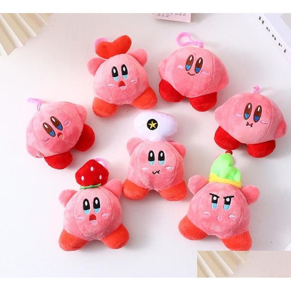 Llaveros de peluche Ins Kawaii Stberry Kirby Llavero Joyería Mochila Mochila Adorno Niños Juguete Regalos Aproximadamente 11,5 cm 7 Diseño Gota Delive Dhlyh